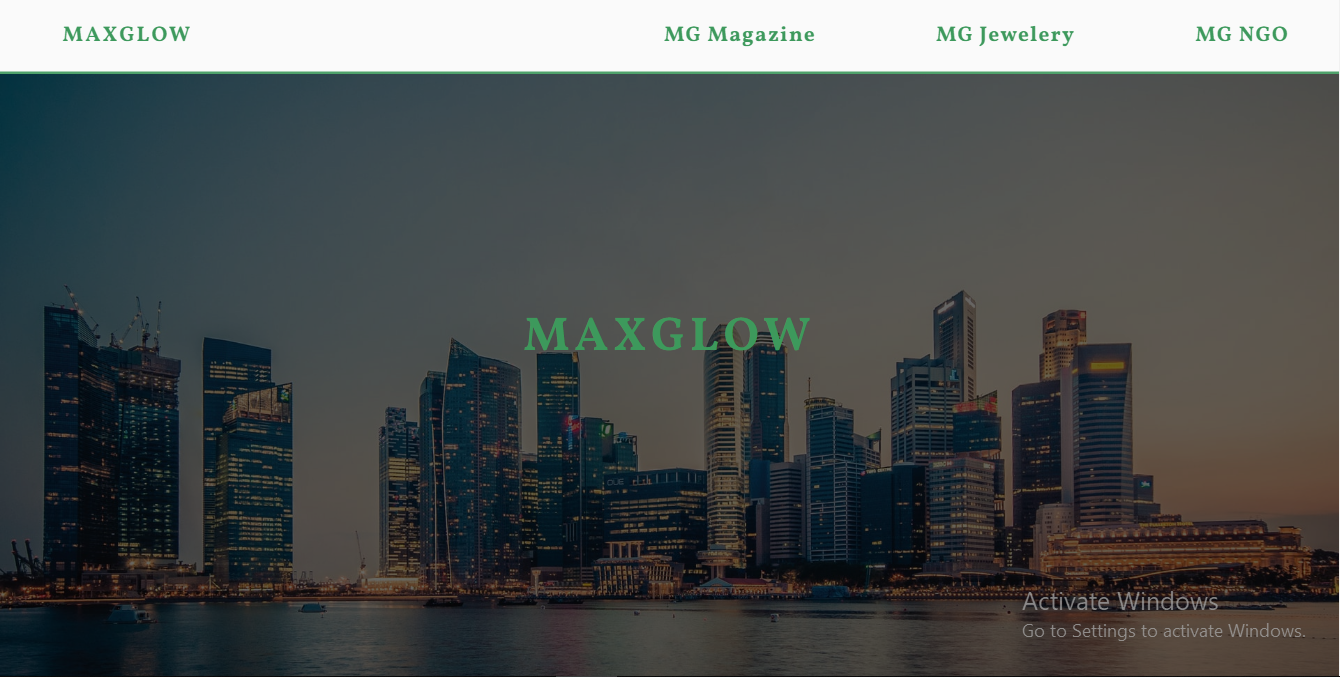 maxglow website homepage snapshot
